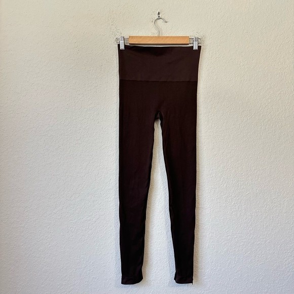 SPANX Look at Me Now Seamless Shapewear Leggings Ankle Zip in Brown - Picture 1 of 9